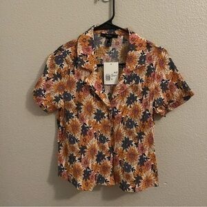Floral crinkle shirt